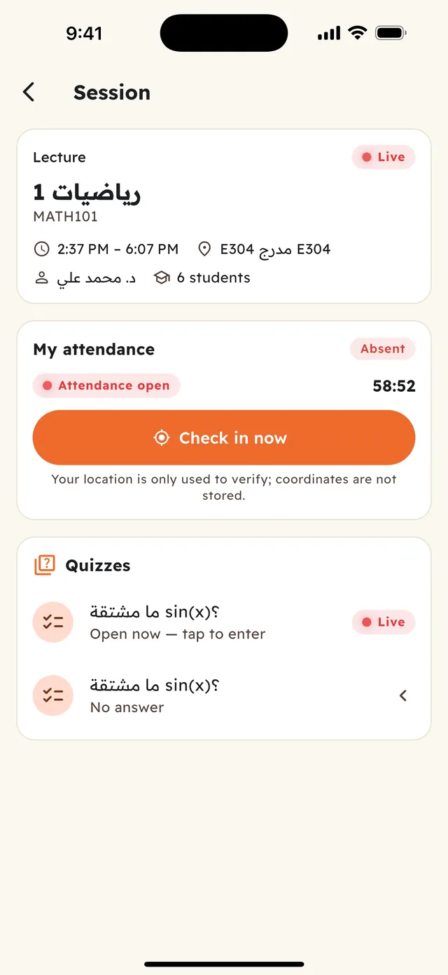 Location-verified attendance check-in